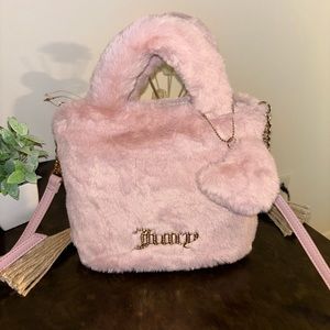 Pink fuzzy juicy couture purse